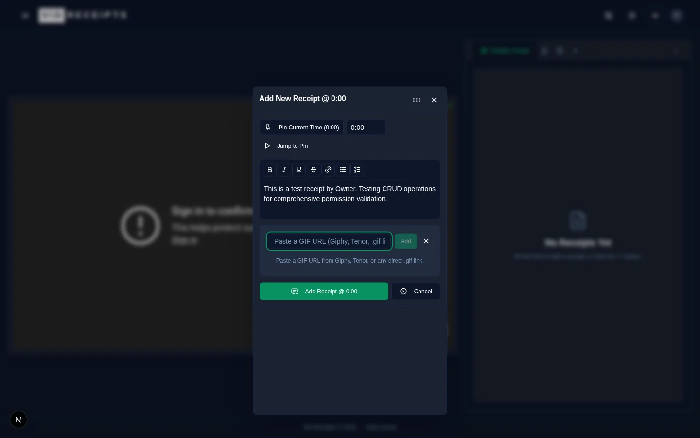The feed selector showing available feeds on a video